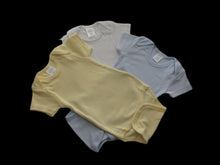 Load image into Gallery viewer, Baby Onesies-Blue, Yellow, and White Pk of 3

