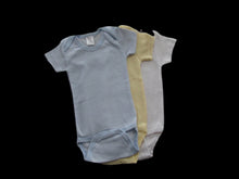 Load image into Gallery viewer, Baby Onesies-Blue, Yellow, and White Pk of 3
